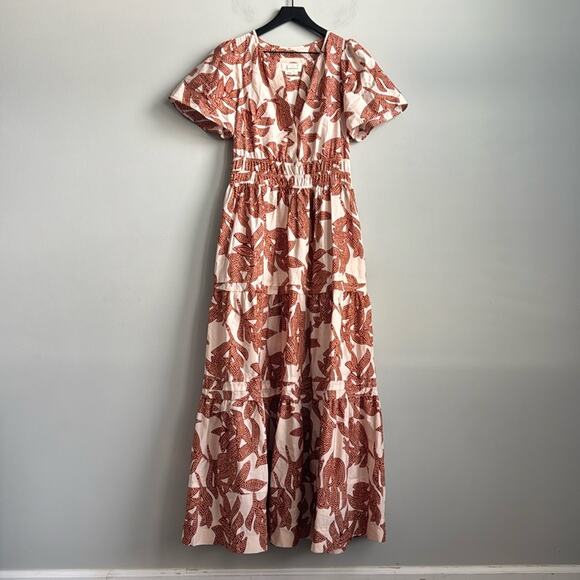 Anthropologie Somerset Maxi Dress in Neutral Floral Dot  - Medium - Picture 4 of 15